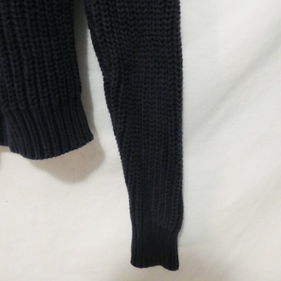525 AMERICA | small | Navy Blue Cotton Chunky Knit Crewneck Sweater - Picture 14 of 16